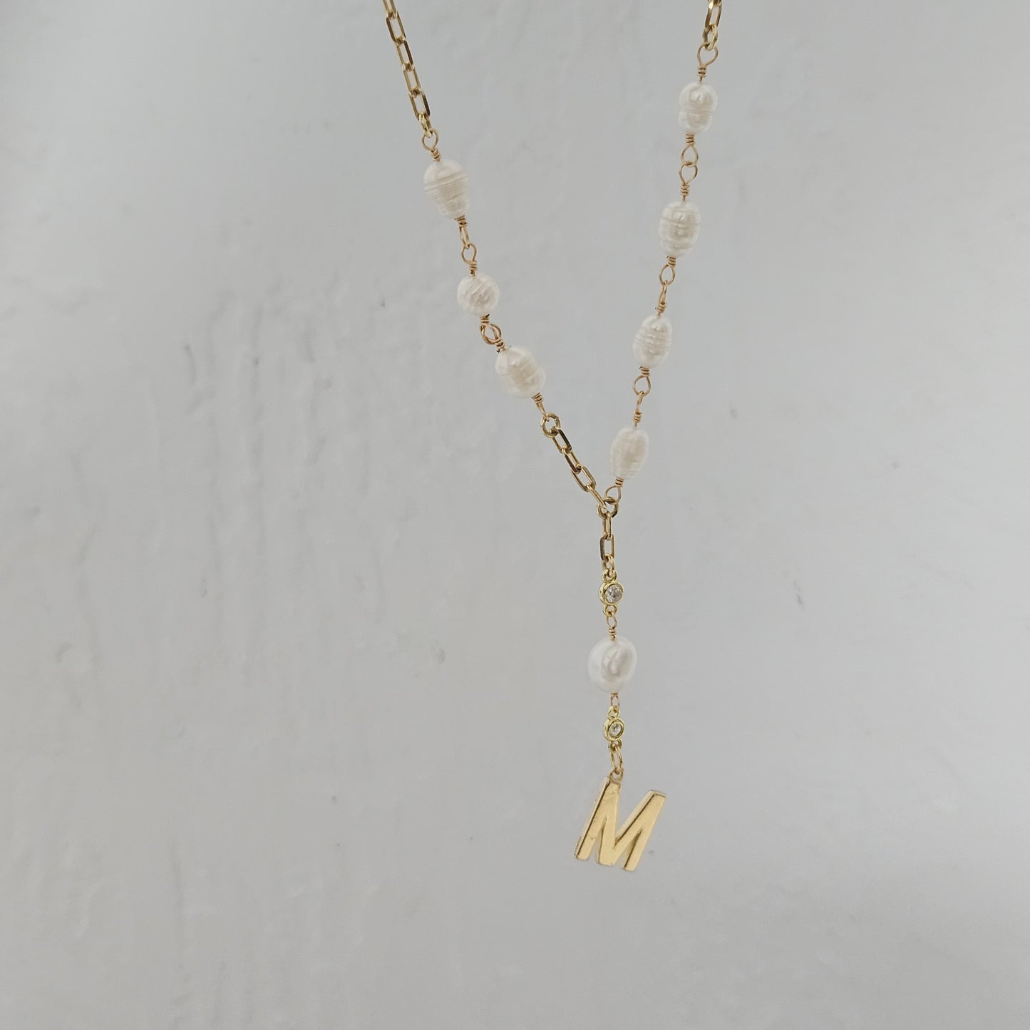 Gold Pearl Letter Necklace Gift For Mom 18K Gold Filled Necklace Letter Necklace Custom Necklace Layering Necklace Gift for Bestfriend Gift