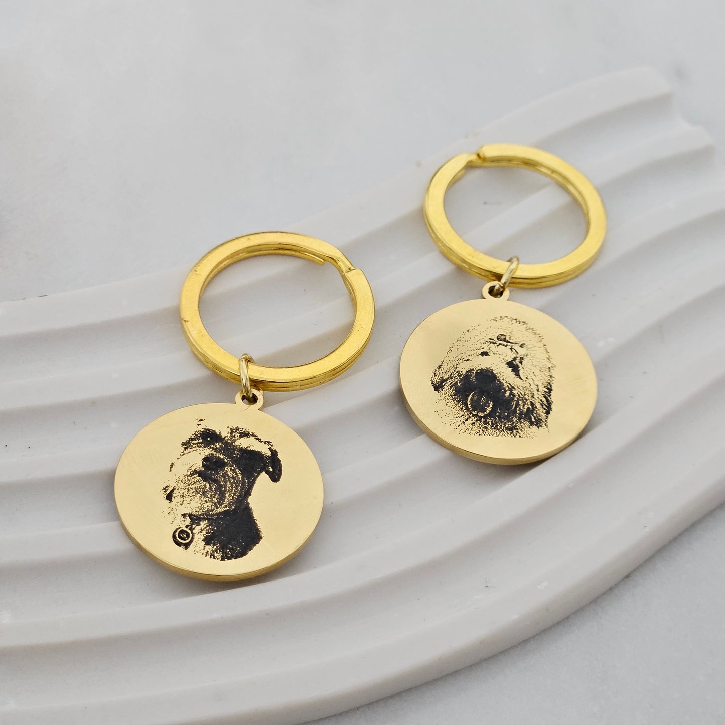 Custom Keychain with Personalized Engraving Photo/Text/Dog