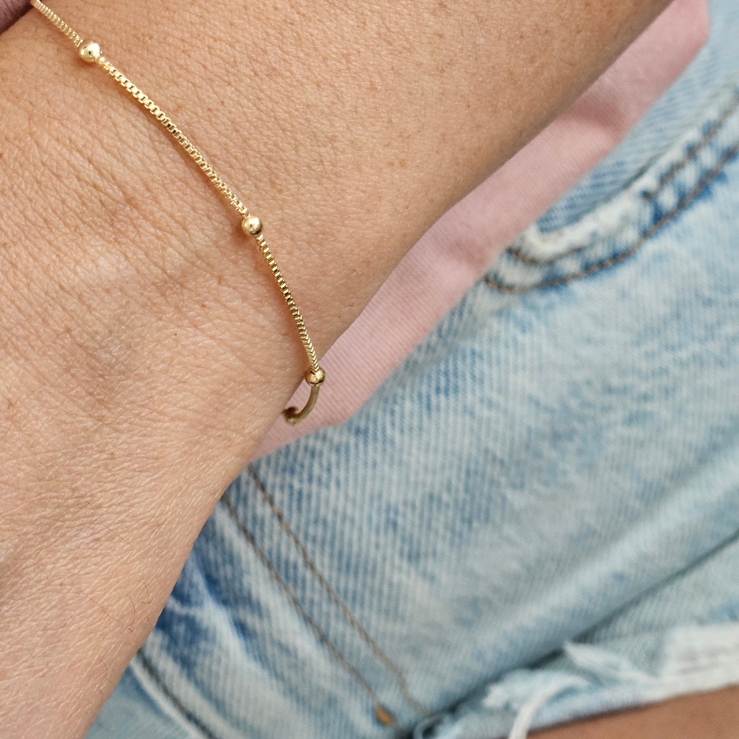 Satellite Bracelet Layering Bracelet 18k Gold Filled Delicate Layering Bracelet