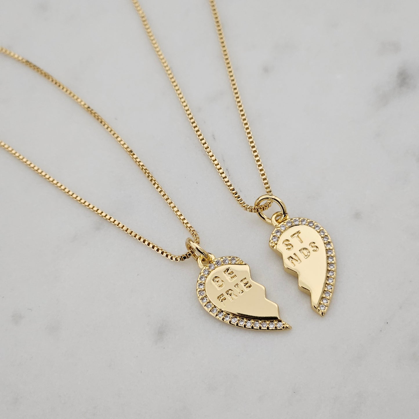 Best Friends Necklace Best Friend Jewelry Heart Couples Necklace Split Heart Best Friend