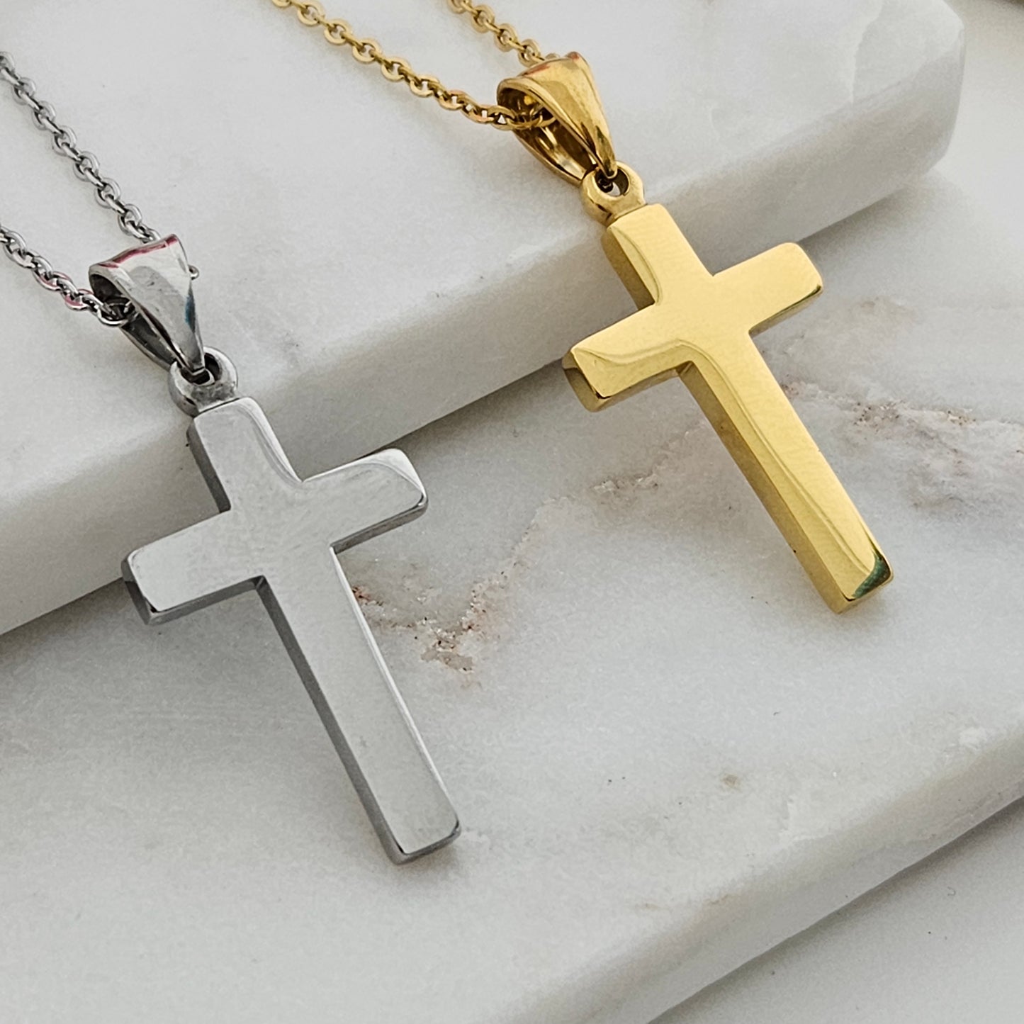 Personalized Cross Necklace Baptism Gift Custom Cross Necklace Personalized Date Gold