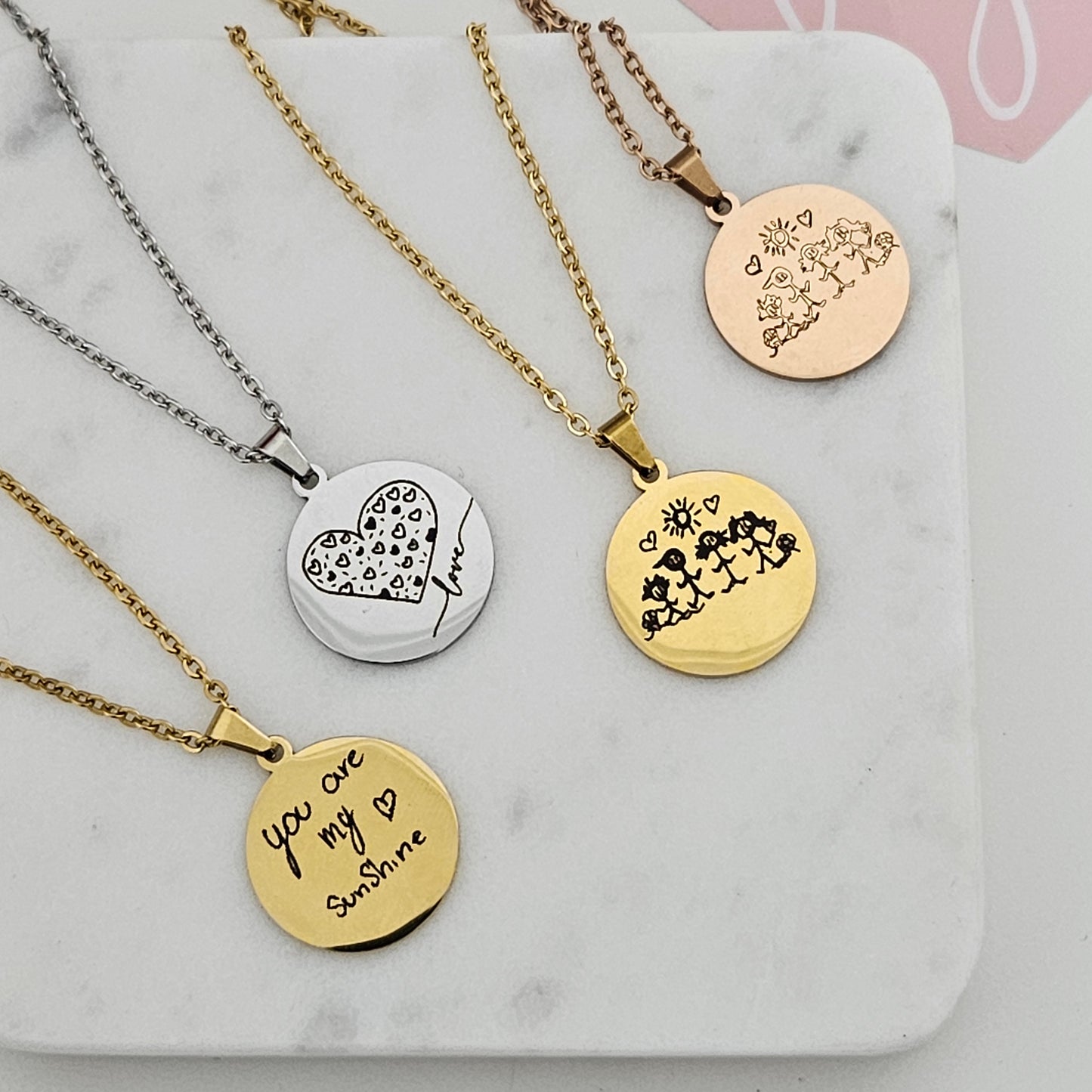 Custom Handwriting Necklace Fingerprint Necklace Personalized Handwriting Jewelry Gift