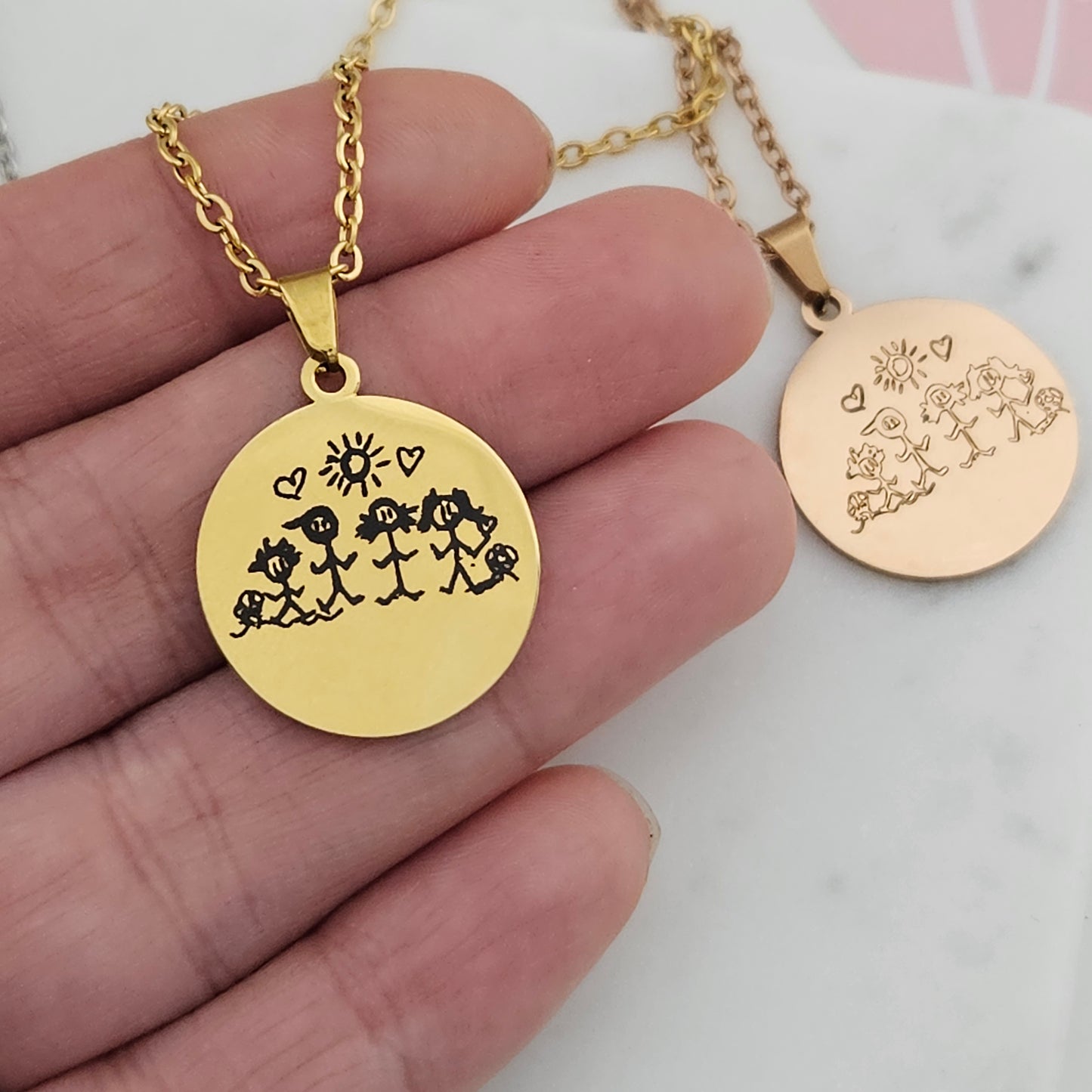 Custom Handwriting Necklace Fingerprint Necklace Personalized Handwriting Jewelry Gift