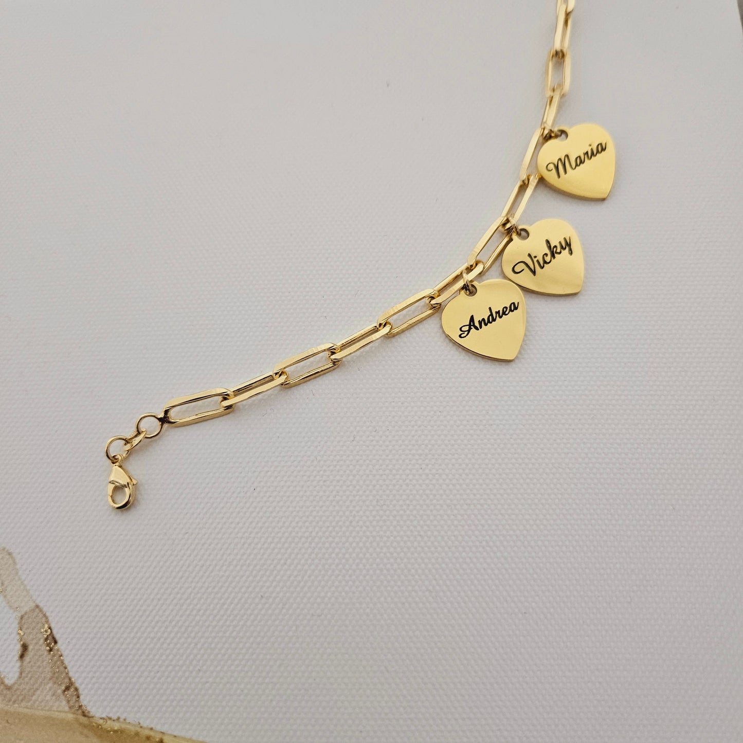 Personalized Heart Bracelet Engraved Bracelet family gift