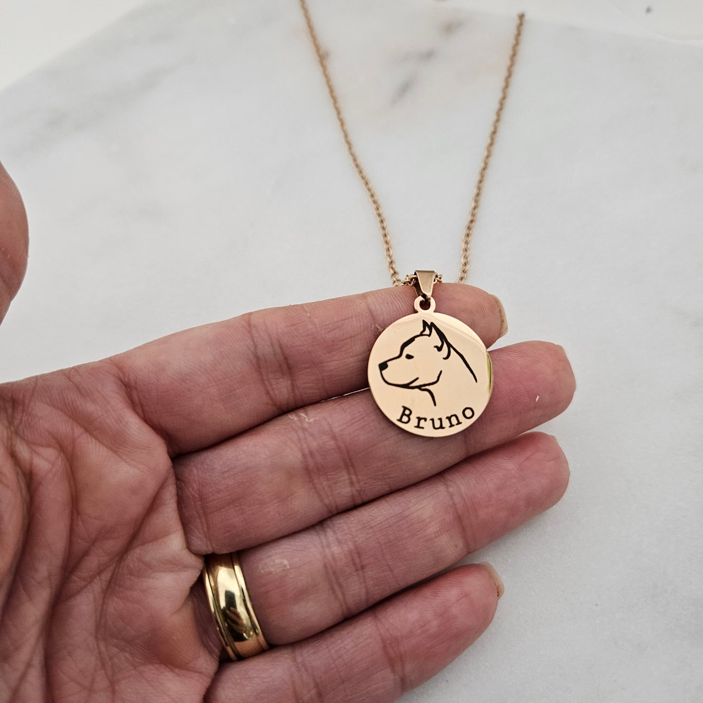 Pet Portrait Necklace Custom Pet Portrait Dog Necklace Sterling Silver Pet Gift Jewelry Memorial