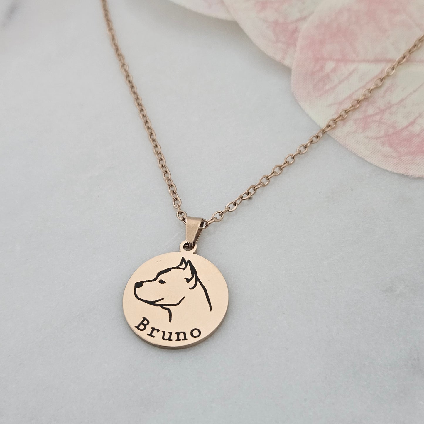 Pet Portrait Necklace Custom Pet Portrait Dog Necklace Sterling Silver Pet Gift Jewelry Memorial