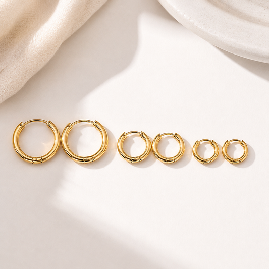 Simple Thick Huggie Hoop Small Hoop Tiny Hoop Earrings Gold Thick Huggie Hoop Earrings