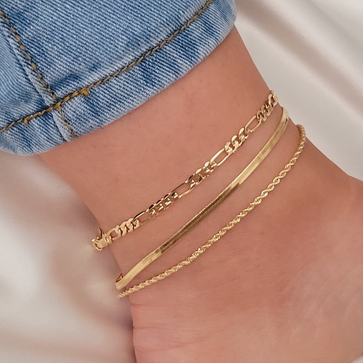 VIP Gold Anklet Set Dainty Anklet For Women 18k Gold Filled