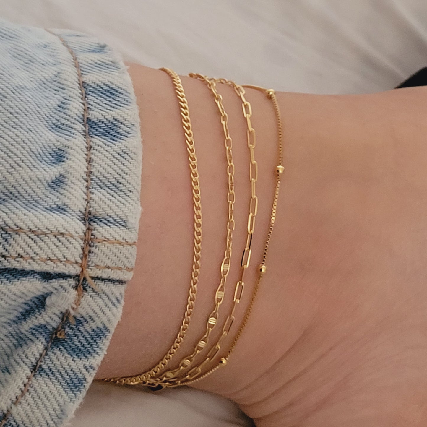 Minimalist Anklets Dainty Anklet for Woman Figaro Anklet Bracelet Gold Anklet Chain