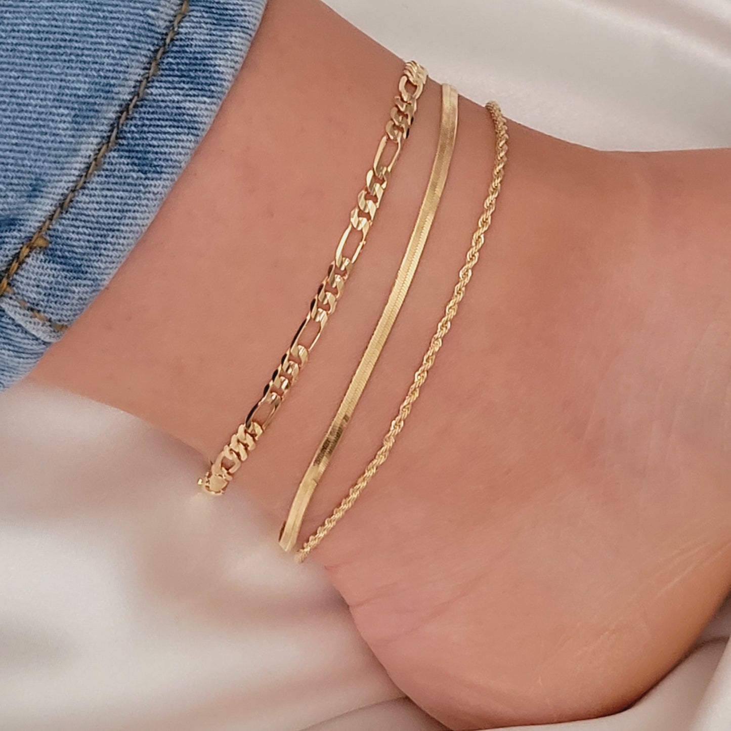 VIP Gold Anklet Set Dainty Anklet For Women 18k Gold Filled