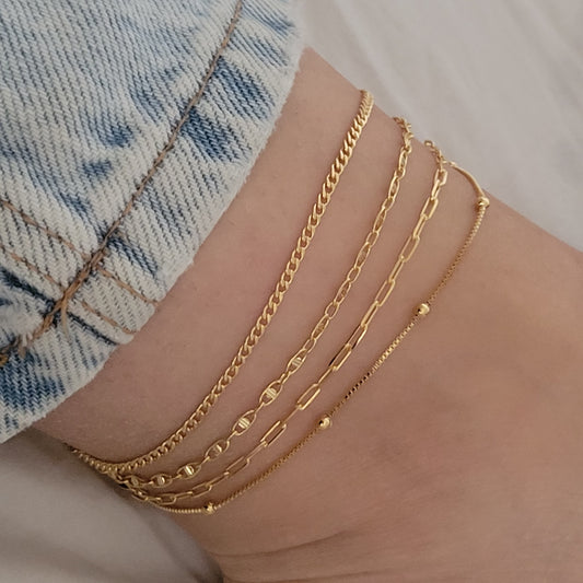 Minimalist Anklets Dainty Anklet for Woman Figaro Anklet Bracelet Gold Anklet Chain