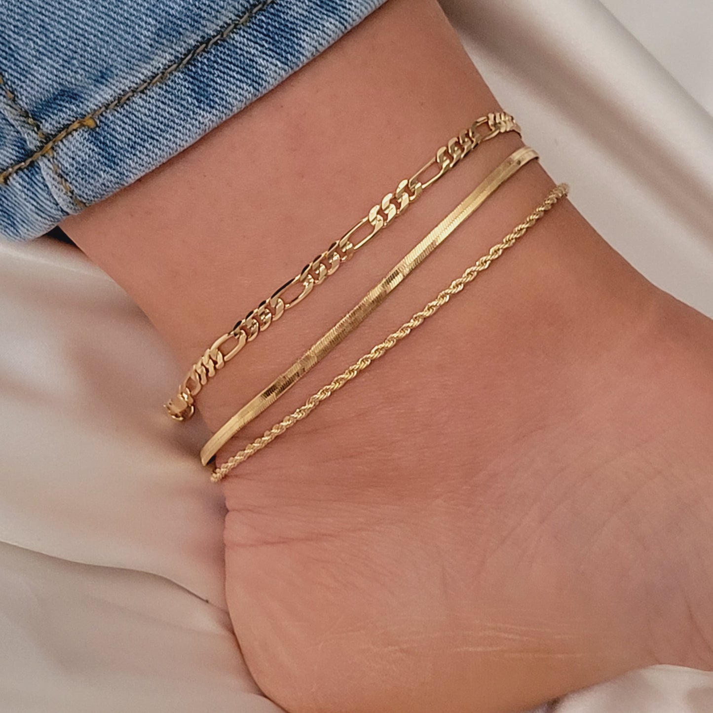 VIP Gold Anklet Set Dainty Anklet For Women 18k Gold Filled