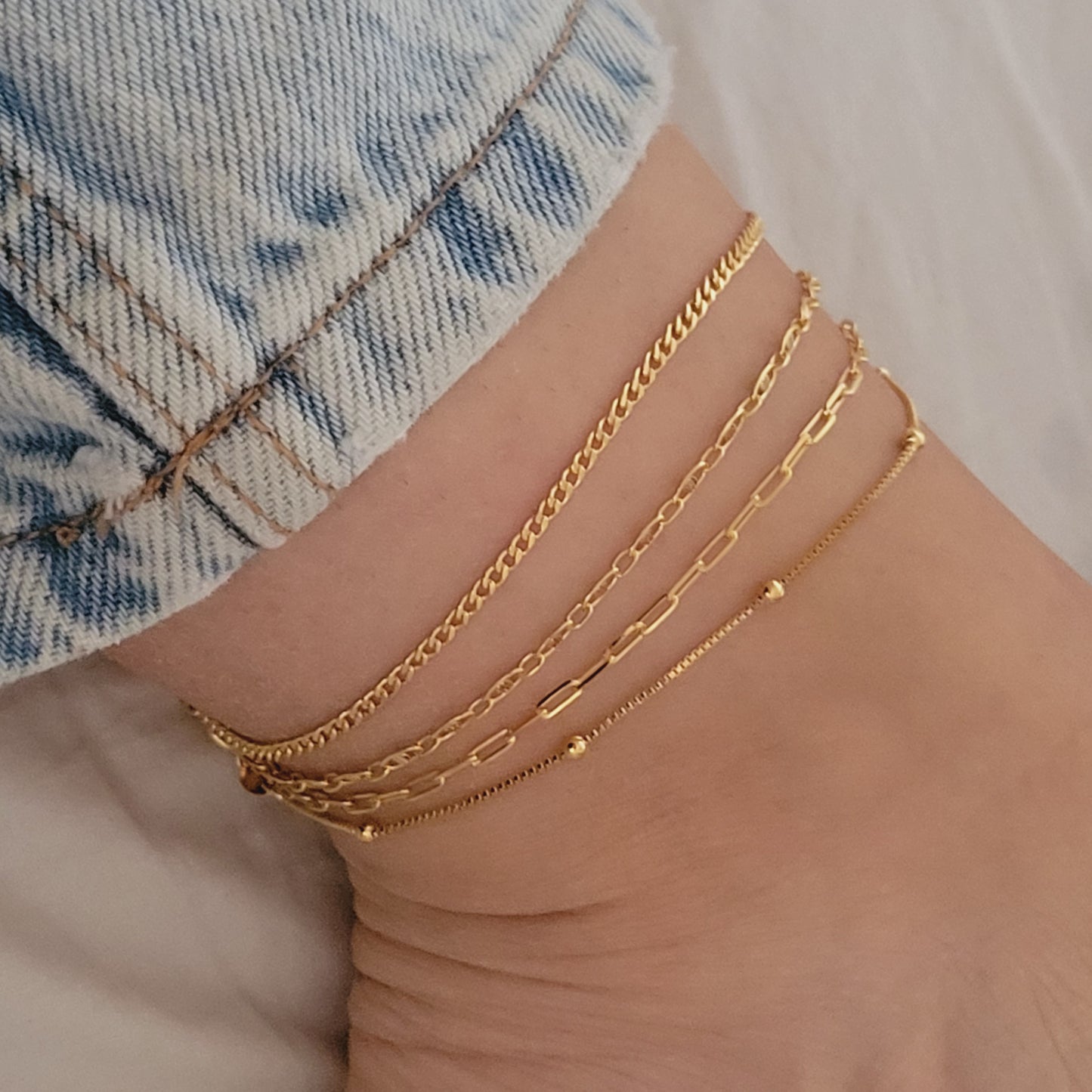 Minimalist Anklets Dainty Anklet for Woman Figaro Anklet Bracelet Gold Anklet Chain