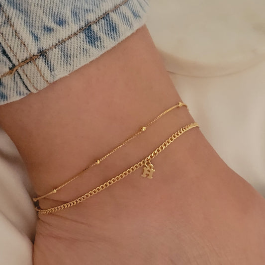 Gold Initial Anklet, Personalized Anklet, Custom Anklet, Dainty Anklet Brarcelet