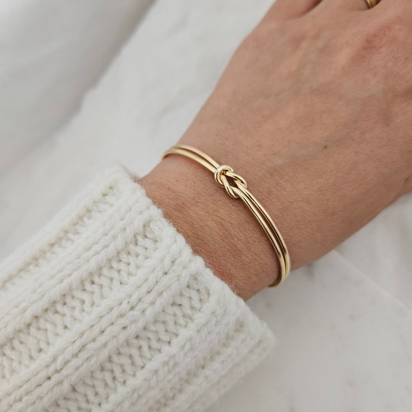 Pretzel Gold Bangle bridesmaid bracelet oval bangle