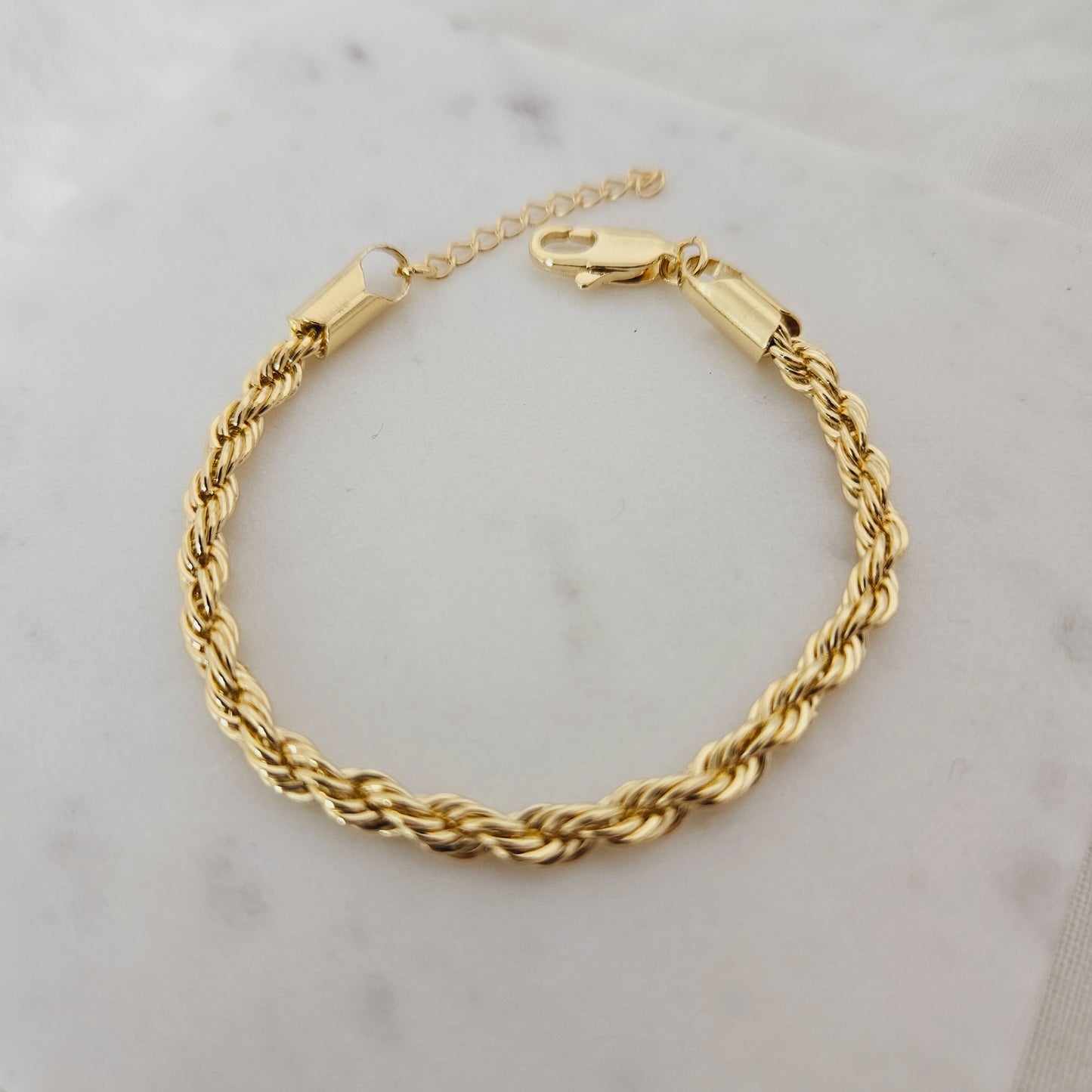 18K Gold Filled, Bracelet Set, Rope Bracelet, Paperclip Bracelet, Cuban Bracelet