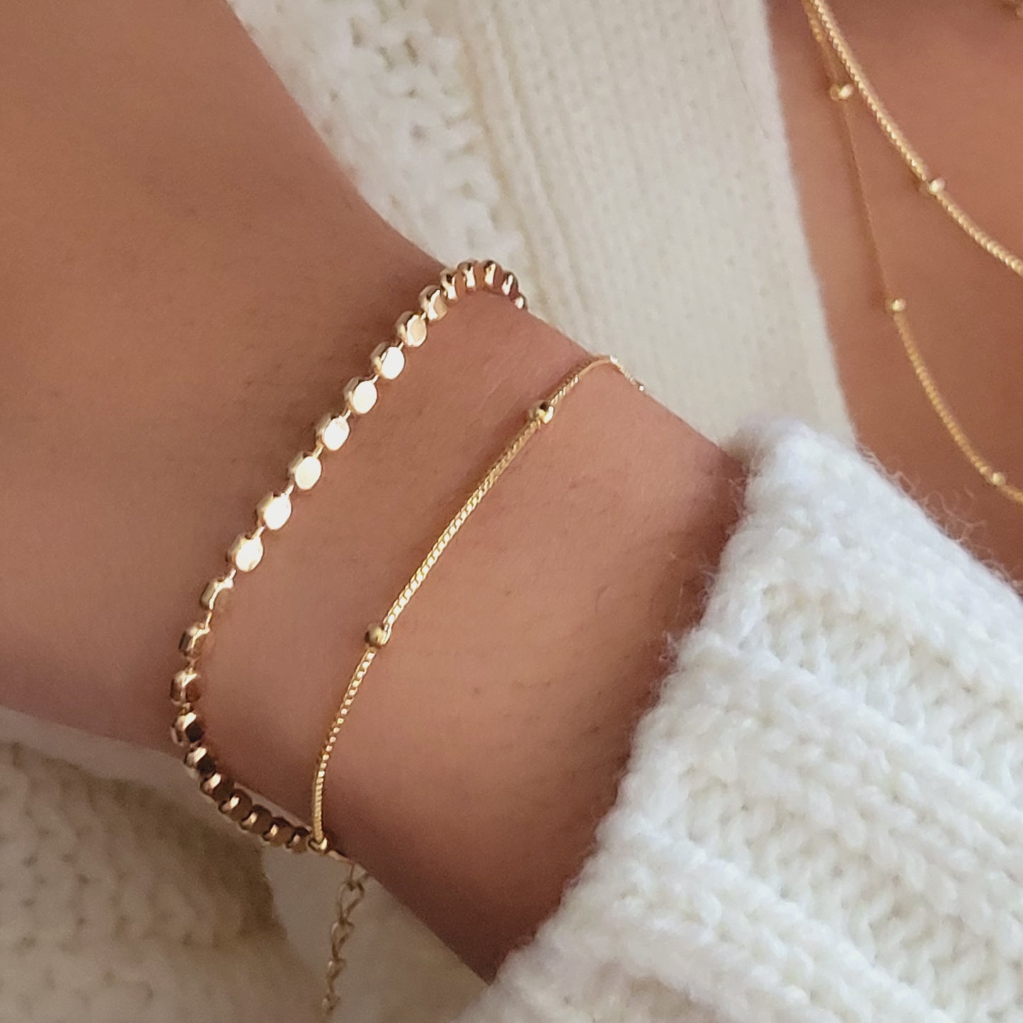 Bridesmaid bracelet Set, dot Bracelet,18k Gold Filled Bracelet,Dot Bracelet