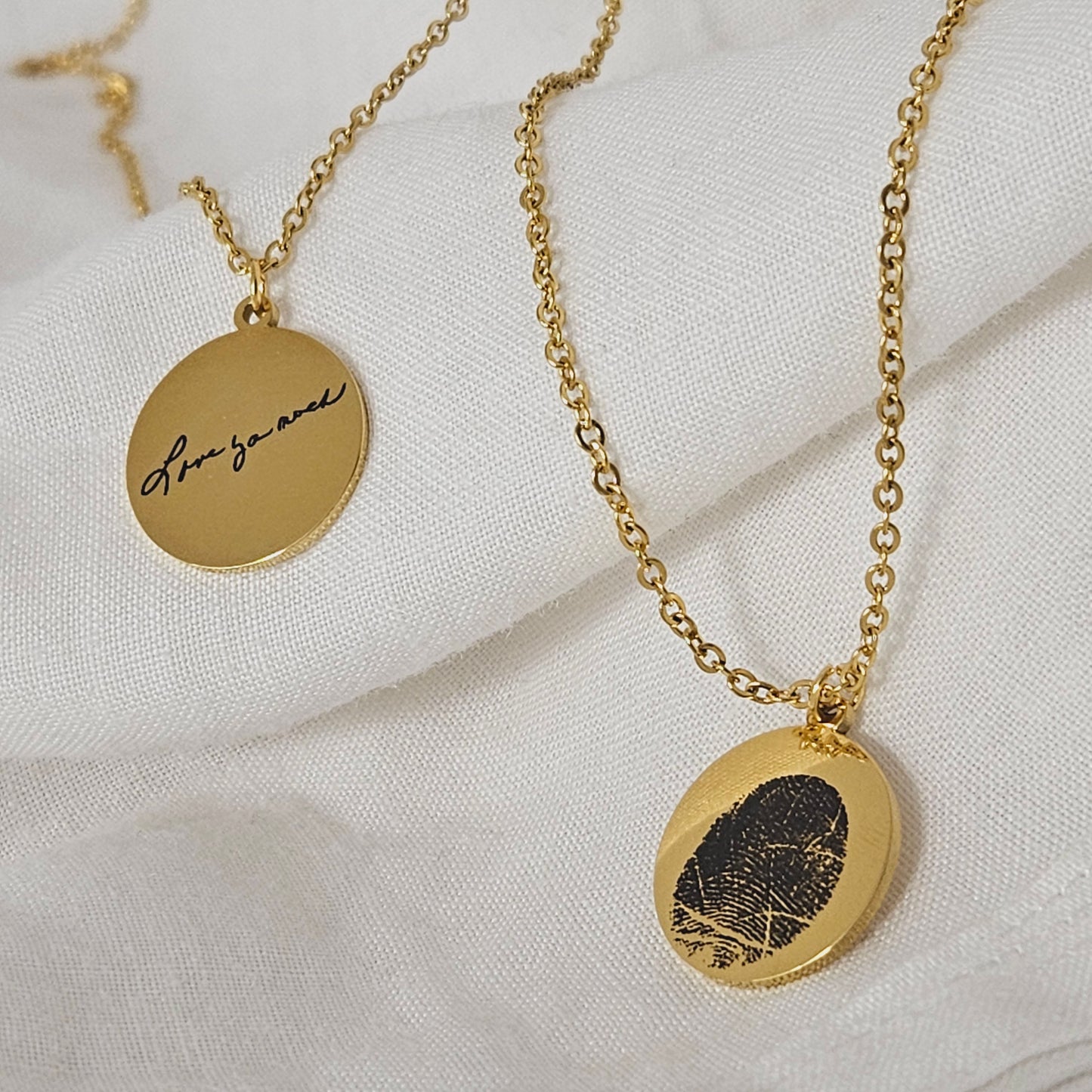 Sentimental handwriting necklace Memorial Personalized Gift Signature fingerprint