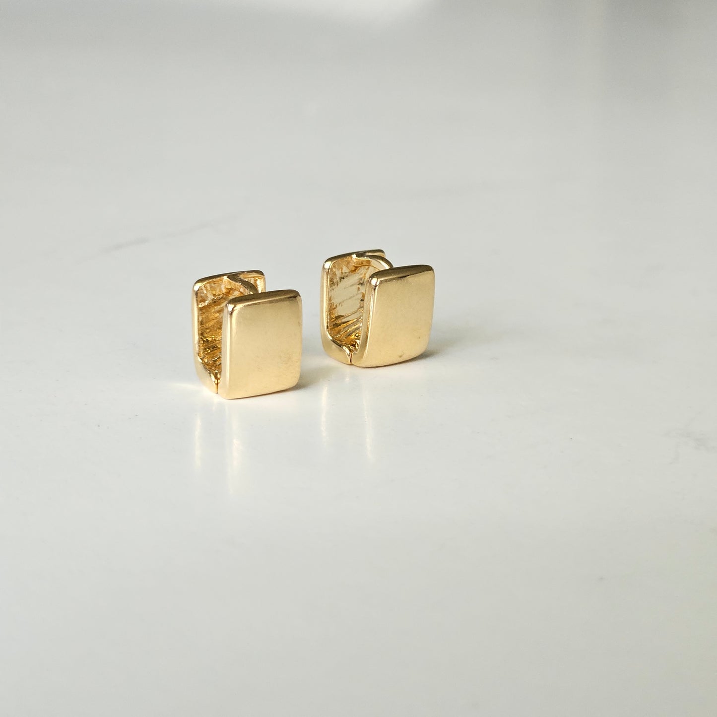 Square Viky Hoop Earrings Gold Huggie Earrings Geometric Earrings