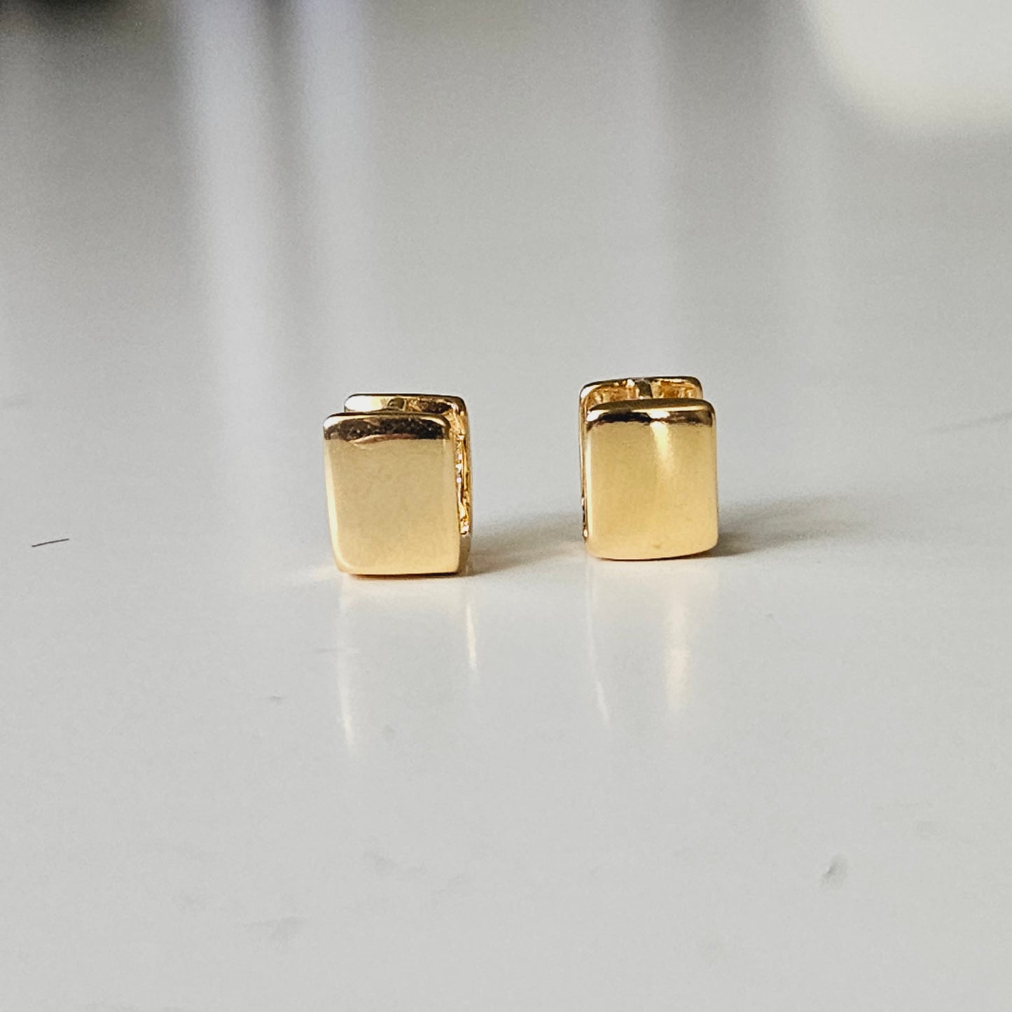 Square Viky Hoop Earrings Gold Huggie Earrings Geometric Earrings