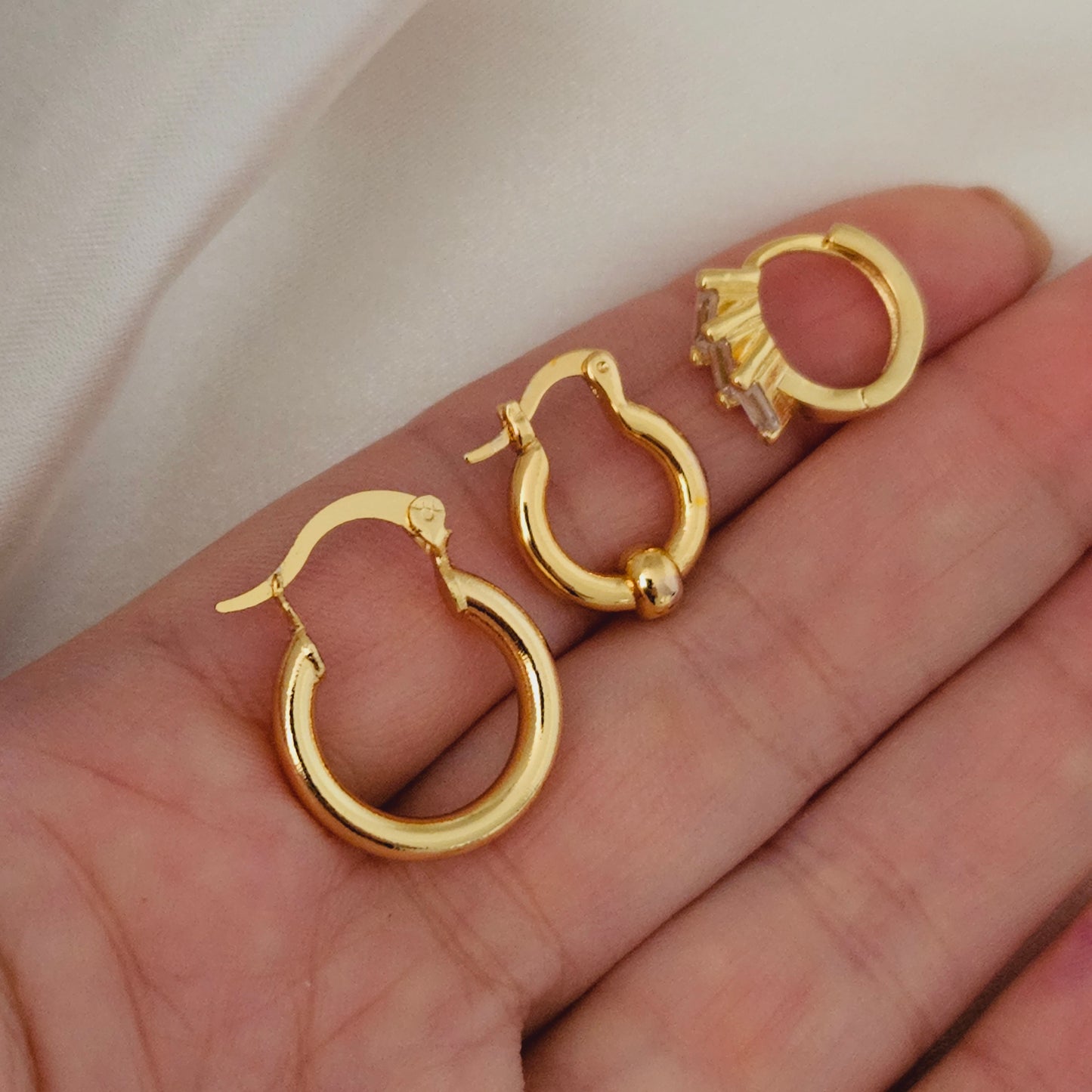 Tiffany Hoop Set 18k Gold Filled Hoop Earrings Set  Small Hoop Earrings Dainty Minimalist