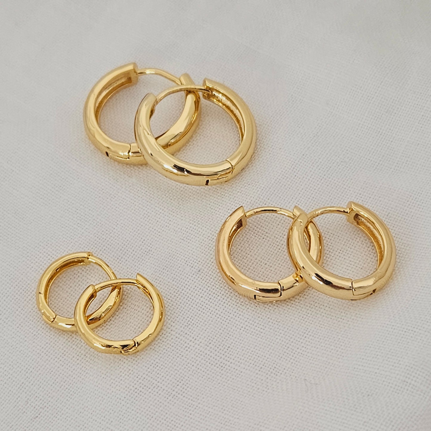 Simple Thick Huggie Hoop Small Hoop Tiny Hoop Earrings Gold Thick Huggie Hoop Earrings