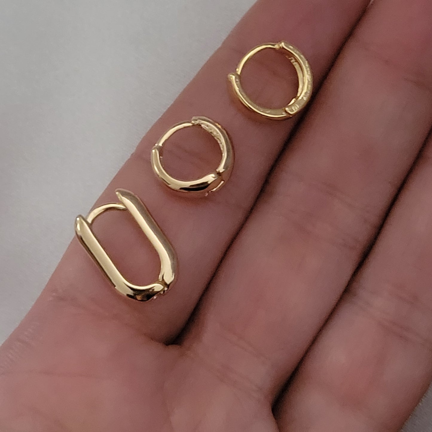 Lulu Tiny 18k Gold Filled Gold Hoop Set, 3 Pair Gold Hoop Earrigs