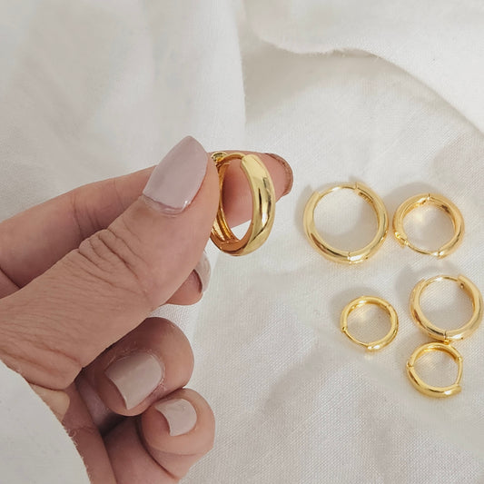 Simple Thick Huggie Hoop Small Hoop Tiny Hoop Earrings Gold Thick Huggie Hoop Earrings