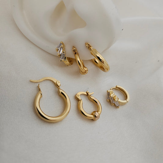 Tiffany Hoop Set 18k Gold Filled Hoop Earrings Set  Small Hoop Earrings Dainty Minimalist