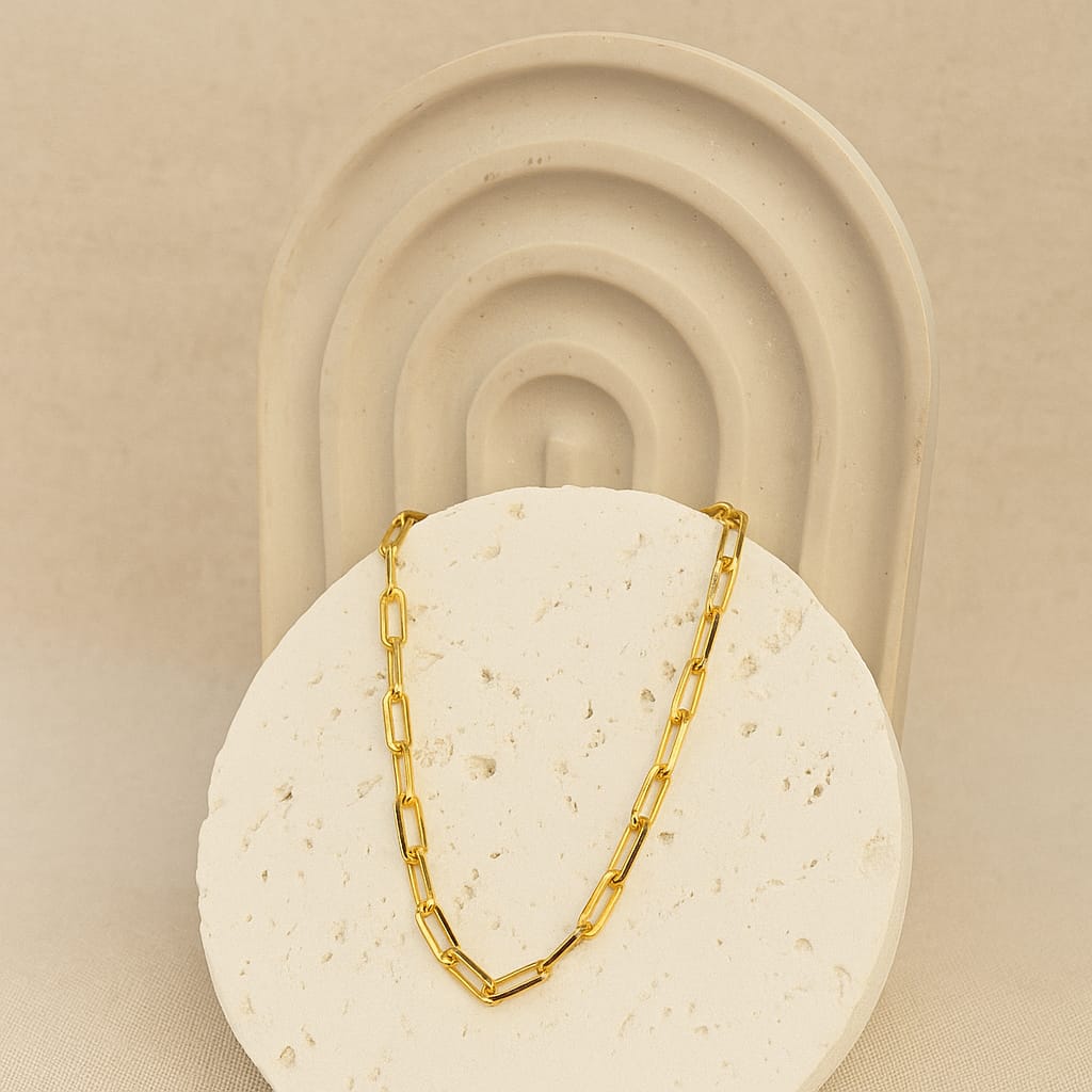 18k Gold Filled Paperclip Bracelet - 6 + 1 In or 7 + 1 in Adjustable Length - Acuarela Jewelry