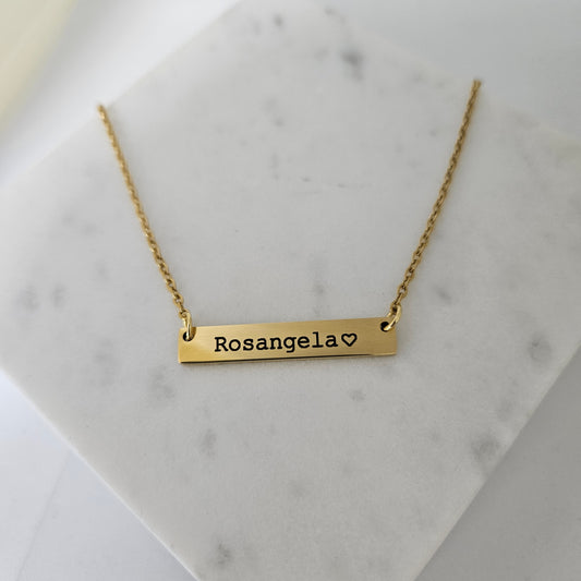 Custom Bar Name Necklace, Personalized Jewelry, Handwriting jewelry, Gift For Mom