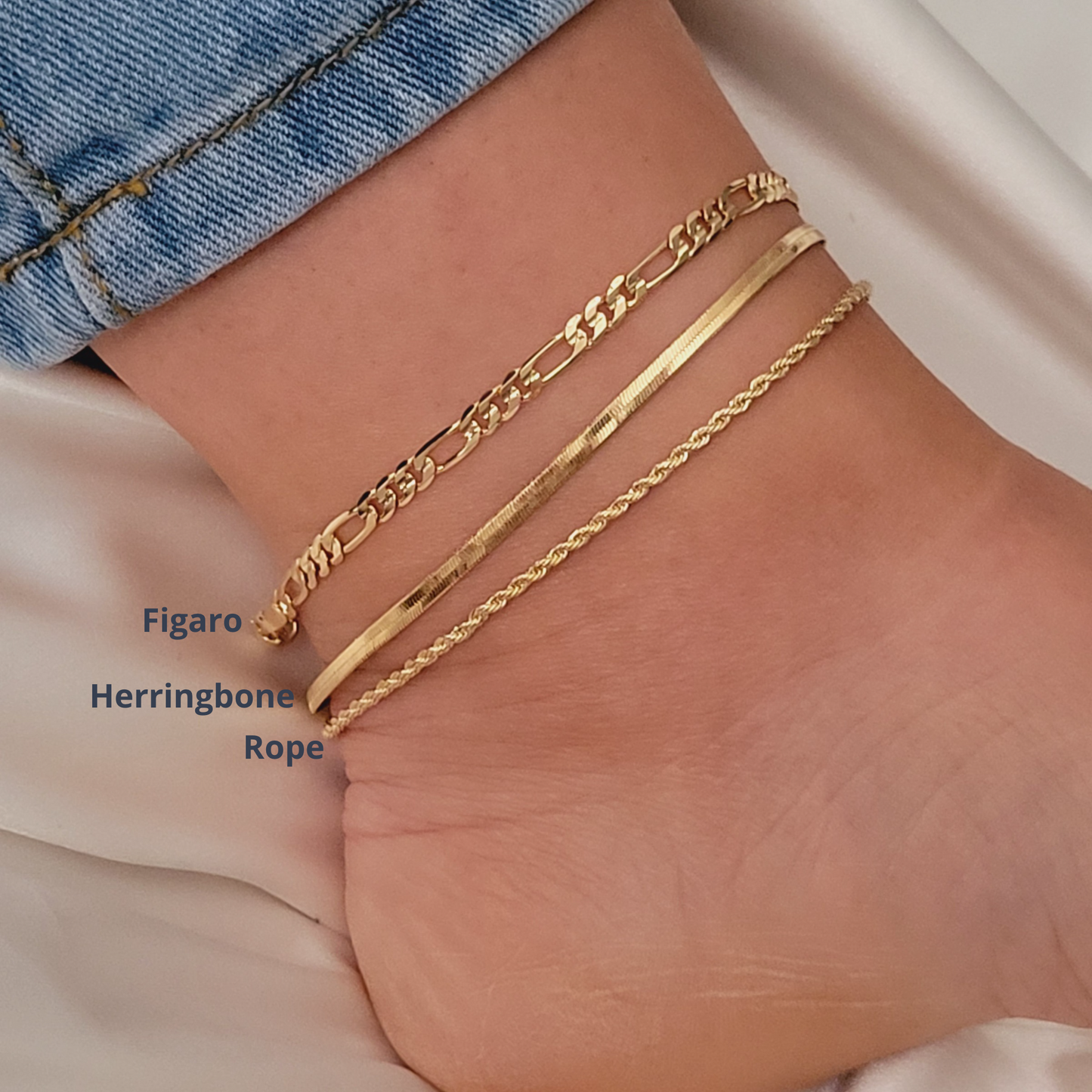 VIP Gold Anklet Set Dainty Anklet For Women 18k Gold Filled