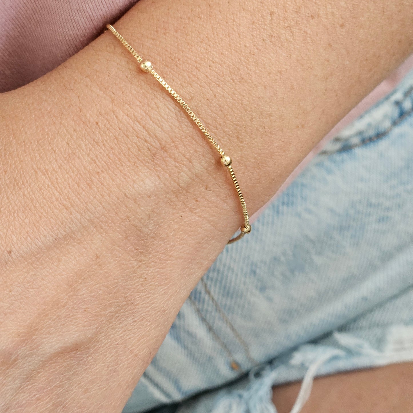 Satellite Bracelet  Layering Bracelet 18k Gold Filled Delicate Layering Bracelet