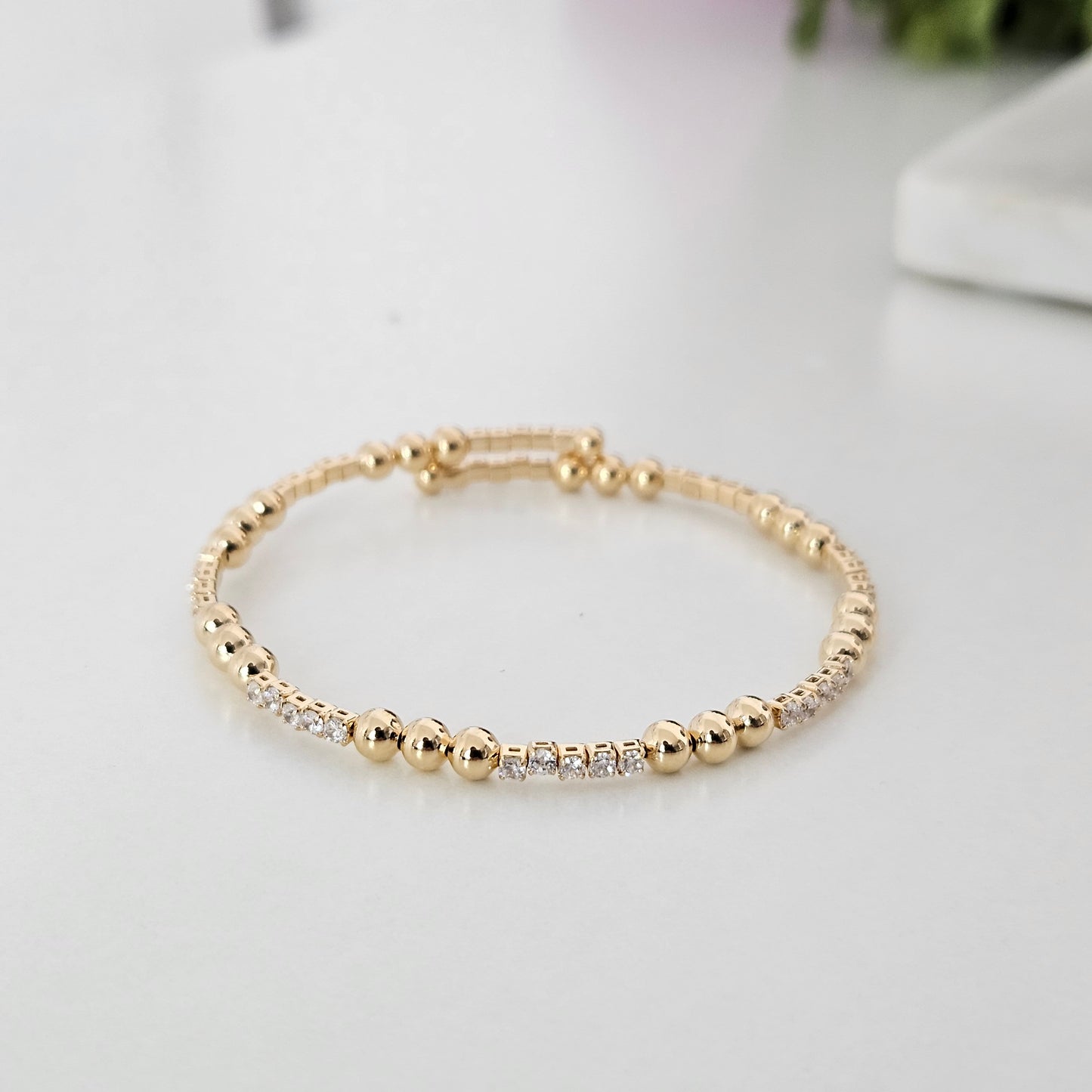 Tennis Bangle Bracelet Minimalist Cubic