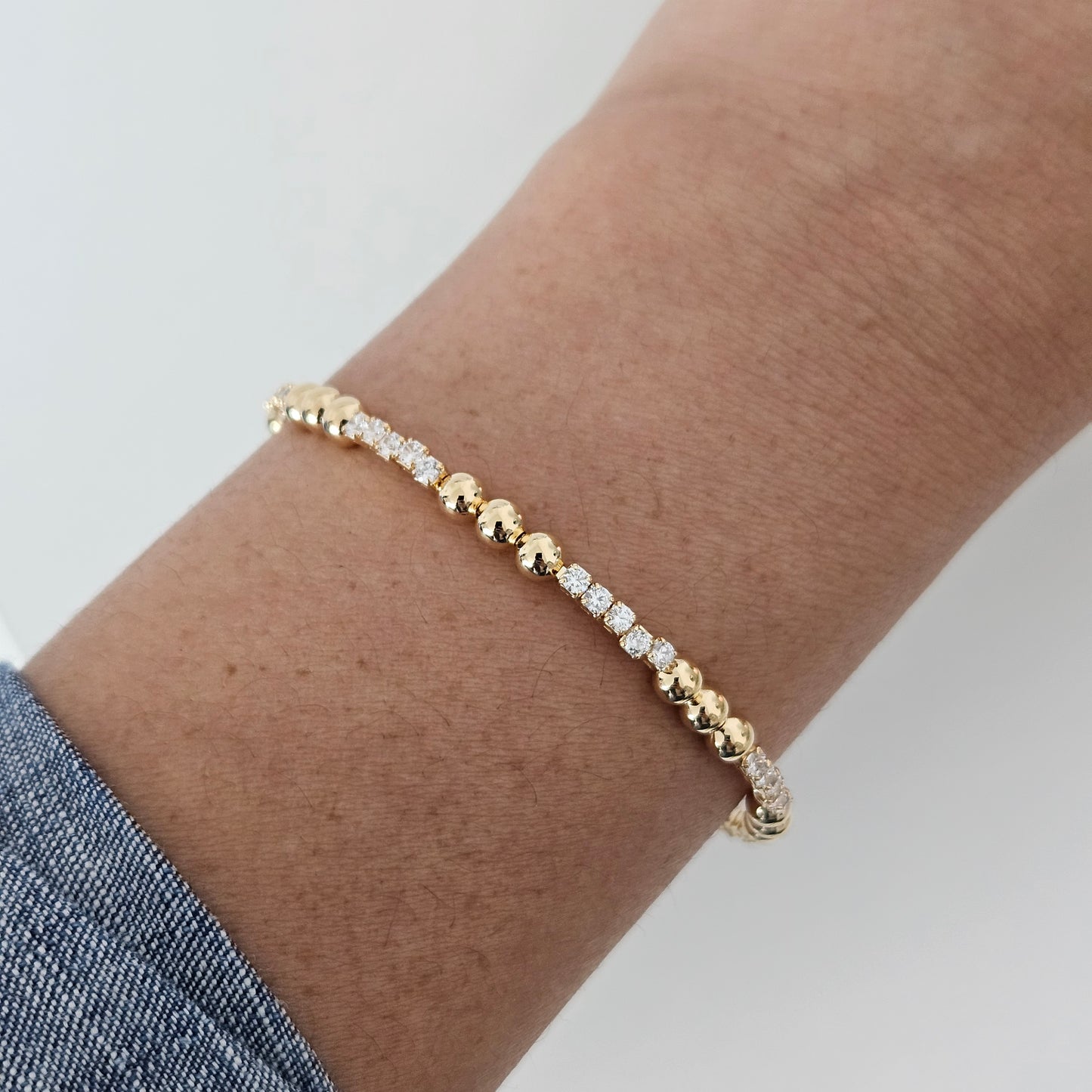 Tennis Bangle Bracelet Minimalist Cubic