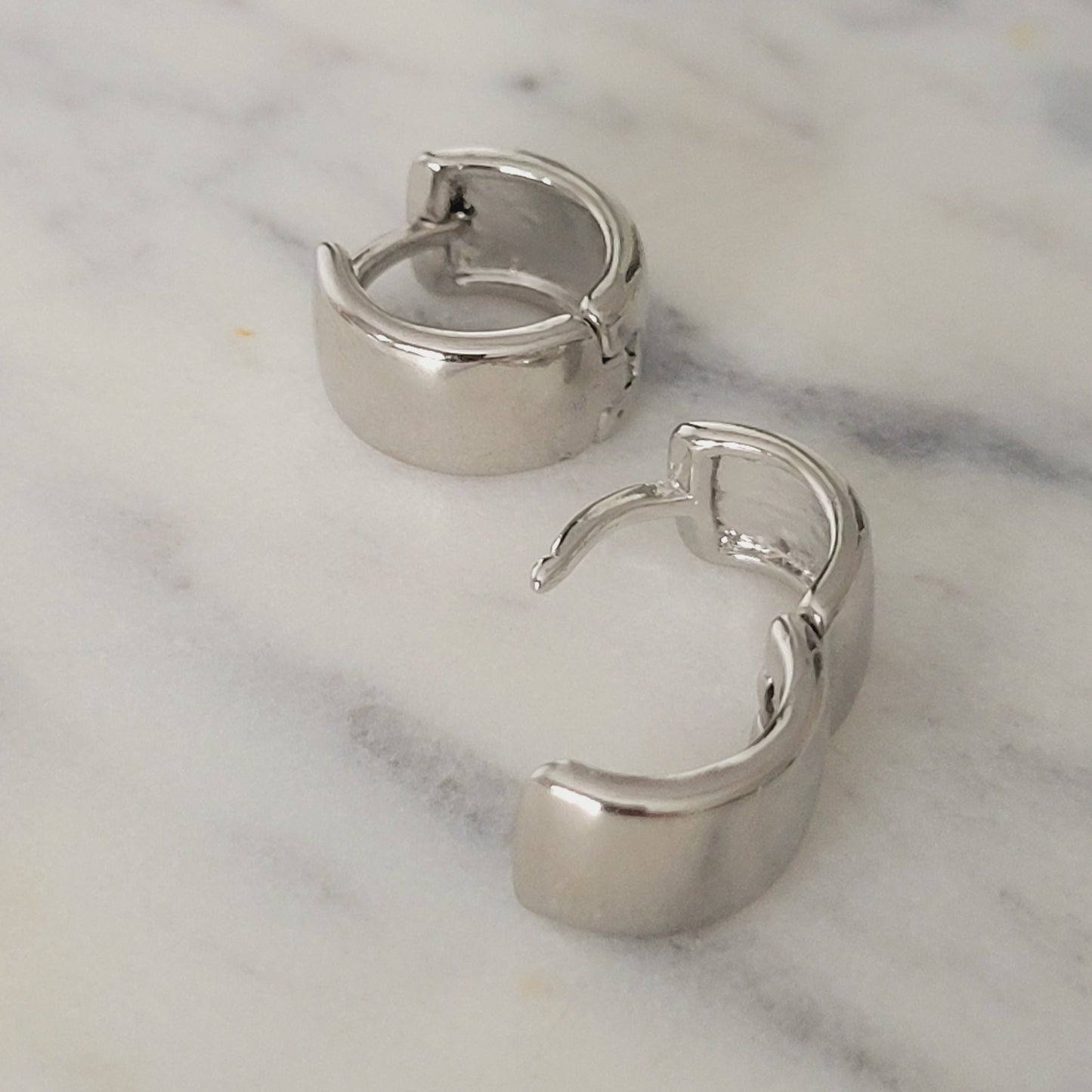 Gold Thick Hoop Earrings, Silver Thick Earrings, Chunky Hoop earrings