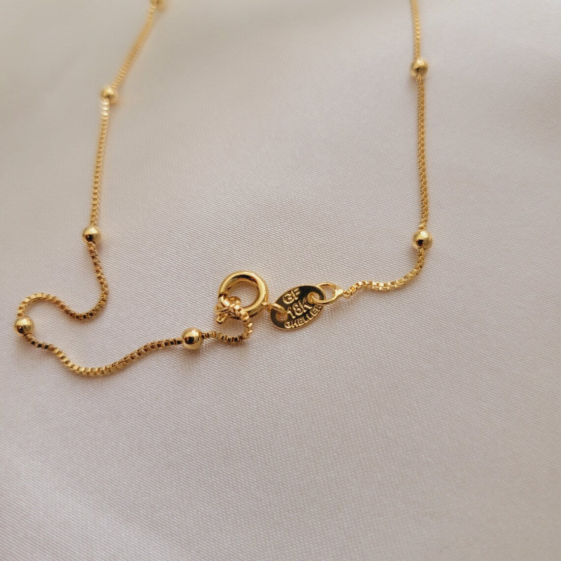 Satellite Chain Necklace, Gold Beaded Necklace, 18k Gold Filled Necklace, Minimalist Necklace